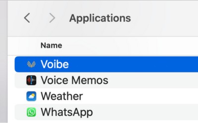 Launch Voibe from Applications