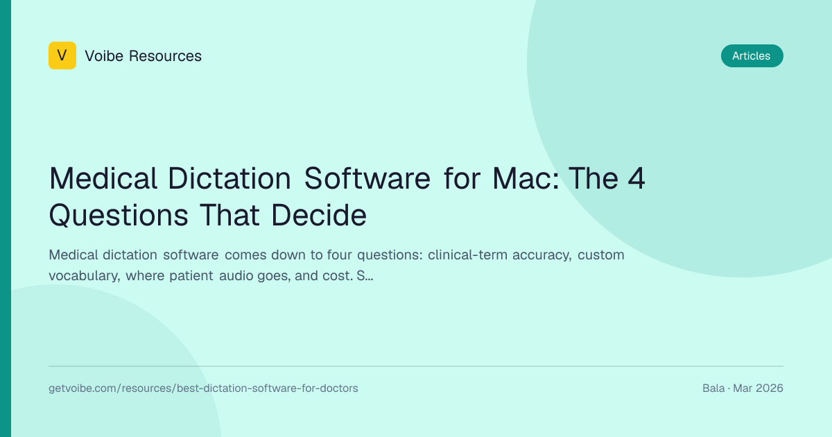 Best Medical Dictation Software for Mac (2026): 7 Ranked | Voibe Resources