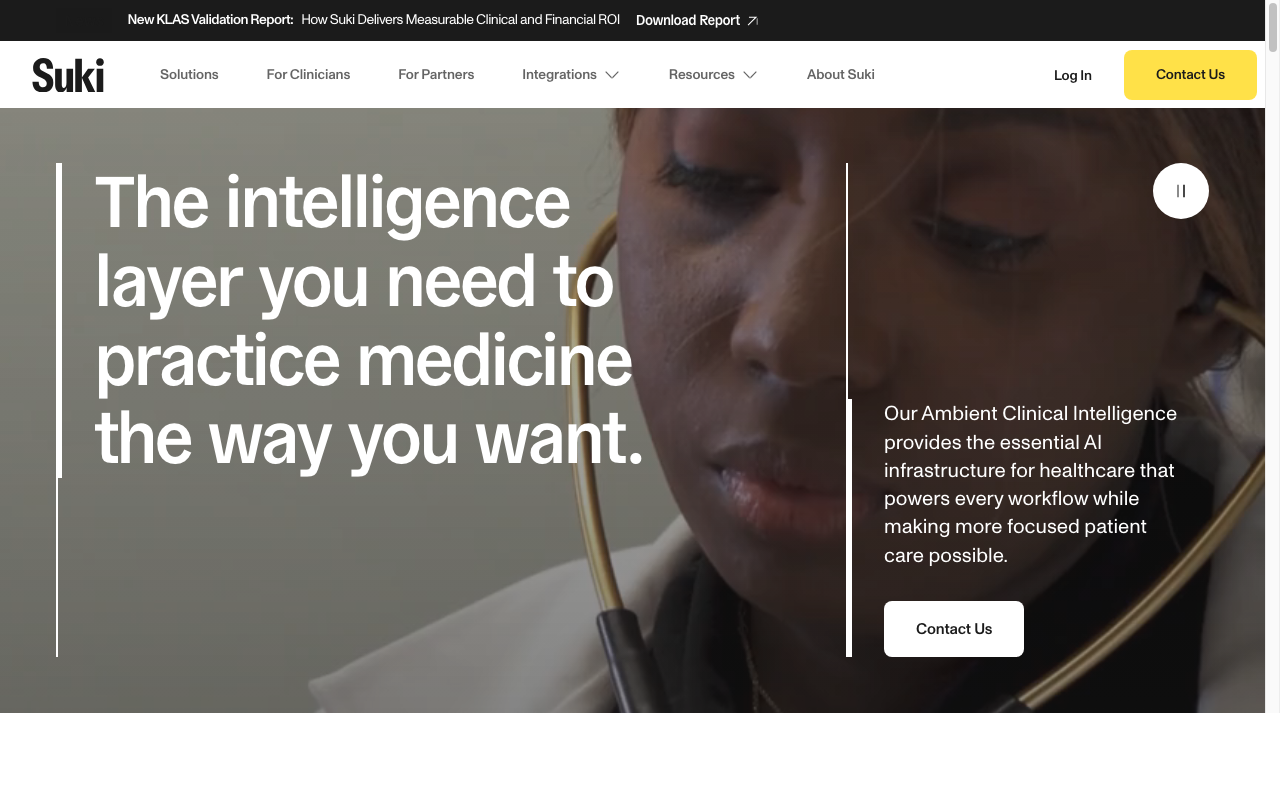 Suki AI ambient clinical documentation platform for automated medical note generation