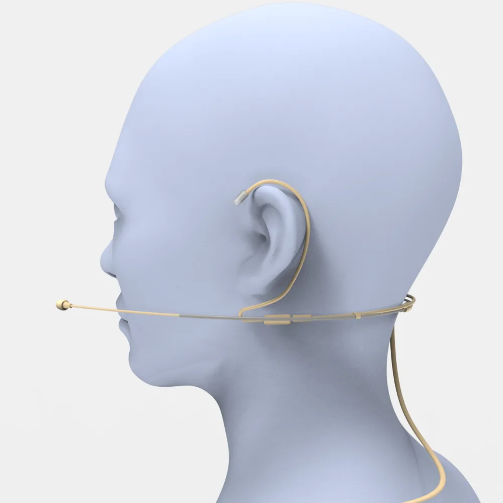SpeechWare FlexyMike Dual Ear Cardioid, a lightweight dual-ear headset with a flexible cardioid gooseneck